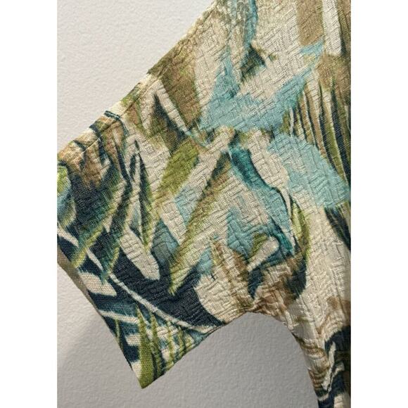 Chico’s Size 1 Medium Beach Comber Open Cardigan Tropical Print Coastal Boho - Picture 7 of 8